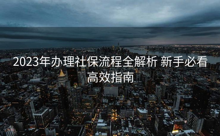 2023年办理社保流程全解析 新手必看高效指南 2023年办理社保流程全解析 新手必看高效指南