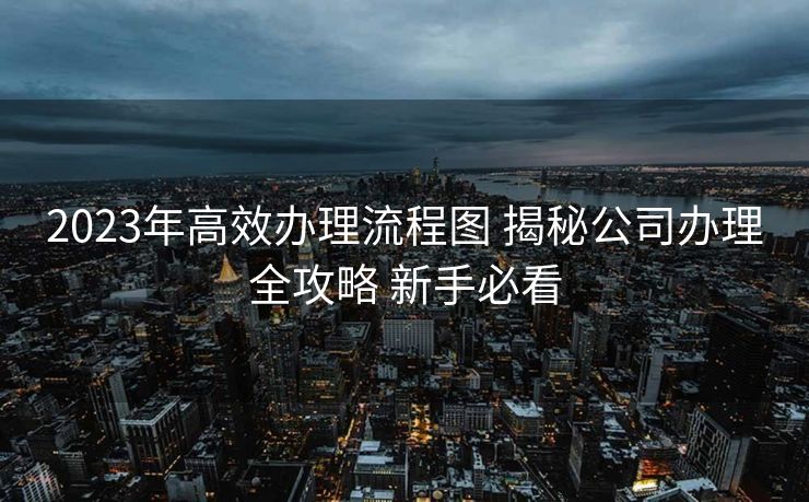 2023年高效办理流程图 揭秘公司办理全攻略 新手必看 2023年高效办理流程图 揭秘公司办理全攻略 新手必看