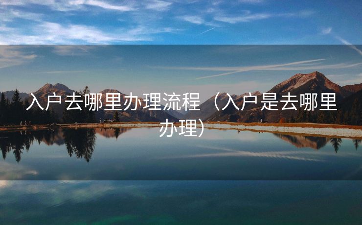 入户去哪里办理流程（入户是去哪里办理）