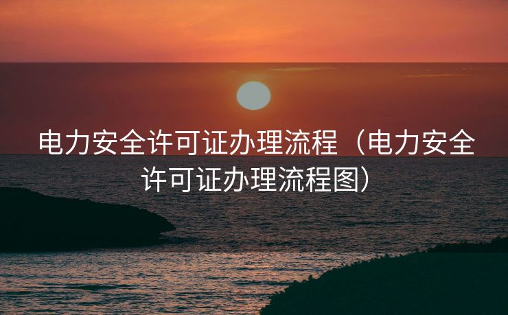 电力安全许可证办理流程（电力安全许可证办理流程图）