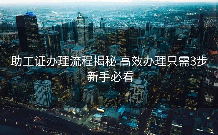 助工证办理流程揭秘 高效办理只需3步 新手必看