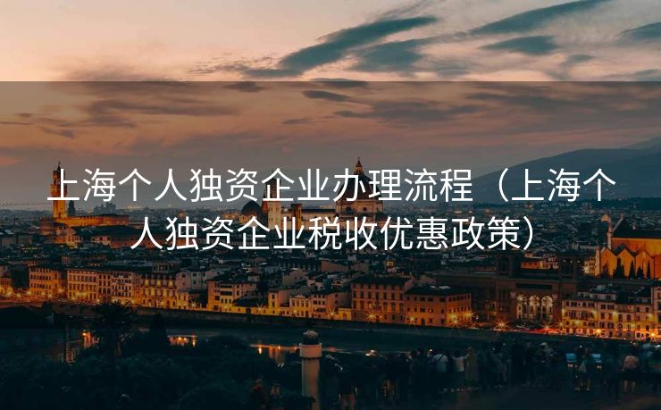 上海个人独资企业办理流程（上海个人独资企业税收优惠政策）