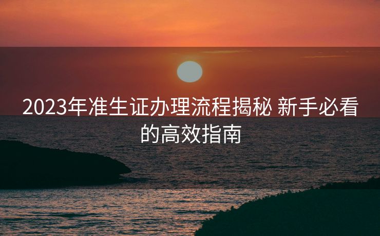2023年准生证办理流程揭秘 新手必看的高效指南 2023年准生证办理流程揭秘 新手必看的高效指南
