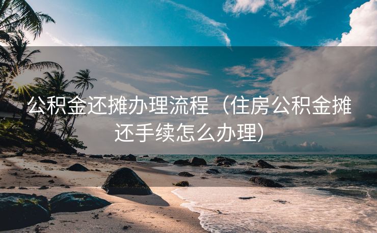 公积金还摊办理流程（住房公积金摊还手续怎么办理）