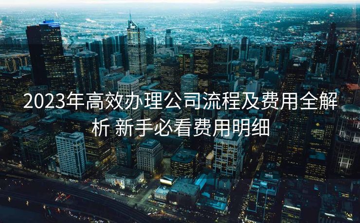 2023年高效办理公司流程及费用全解析 新手必看费用明细 2023年高效办理公司流程及费用全解析 新手必看费用明细
