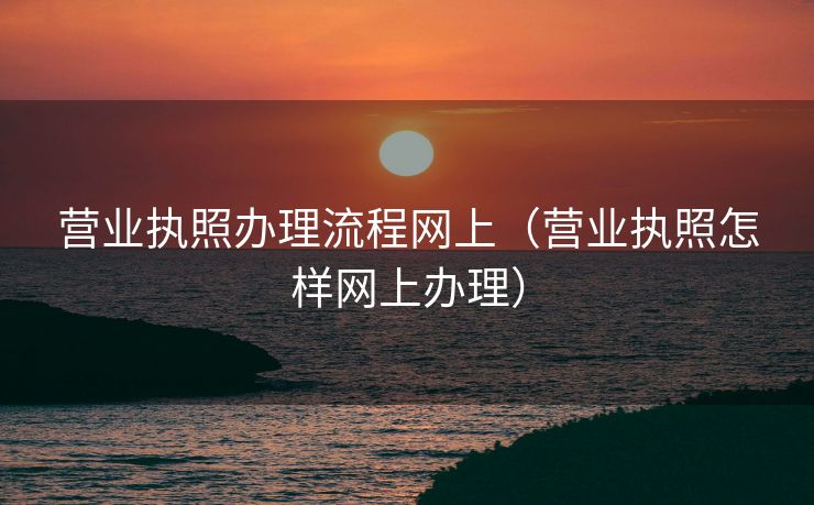 营业执照办理流程网上（营业执照怎样网上办理）