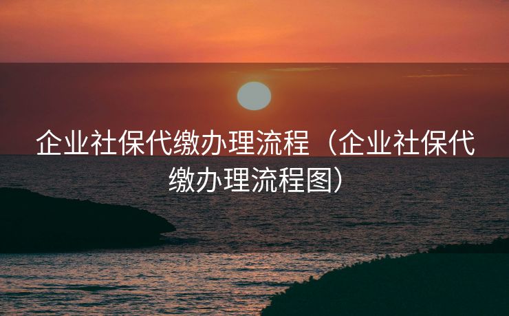 企业社保代缴办理流程（企业社保代缴办理流程图）