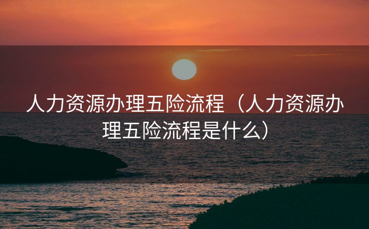 人力资源办理五险流程（人力资源办理五险流程是什么）