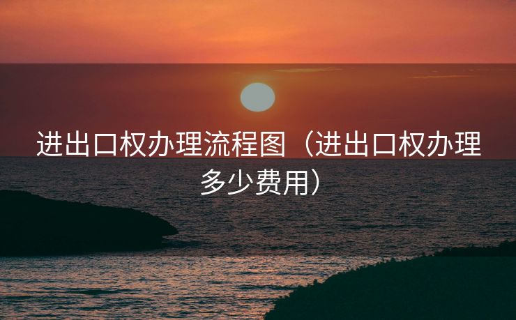 进出口权办理流程图（进出口权办理多少费用）