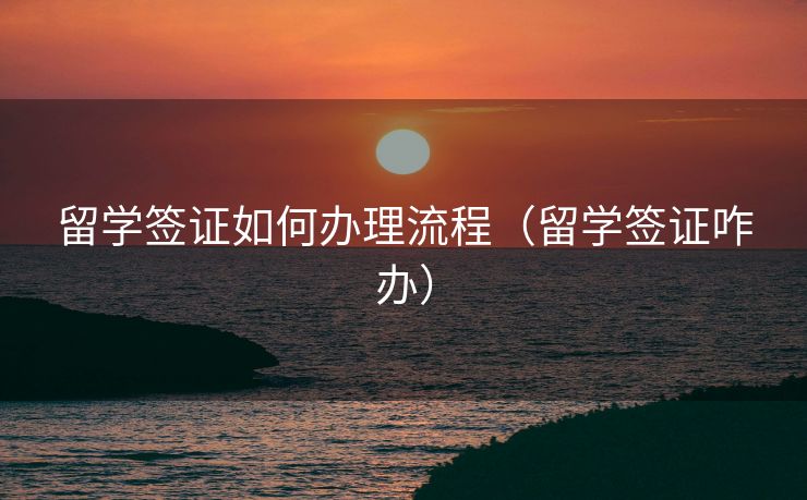 留学签证如何办理流程（留学签证咋办）