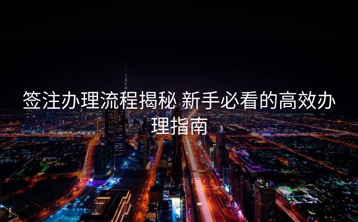 签注办理流程揭秘 新手必看的高效办理指南