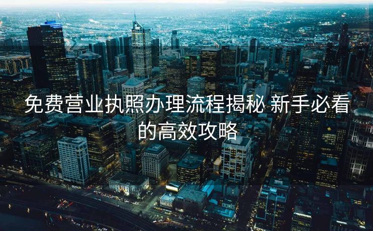 免费营业执照办理流程揭秘 新手必看的高效攻略 免费营业执照办理流程揭秘 新手必看的高效攻略