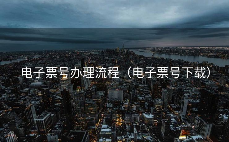 电子票号办理流程（电子票号下载）