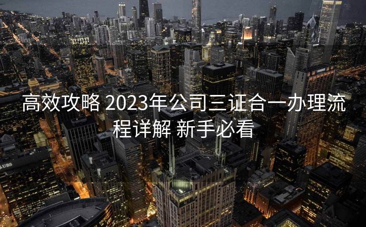 高效攻略 2023年公司三证合一办理流程详解 新手必看
