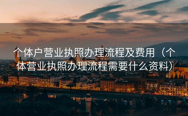 个体户营业执照办理流程及费用（个体营业执照办理流程需要什么资料）