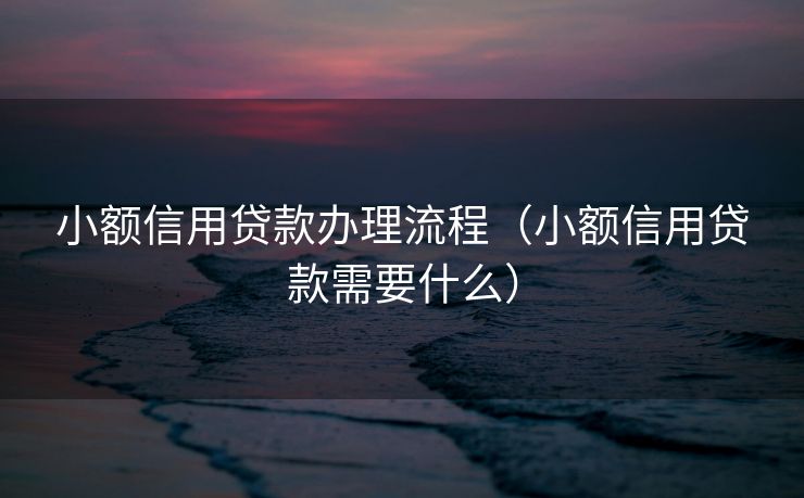 小额信用贷款办理流程（小额信用贷款需要什么）
