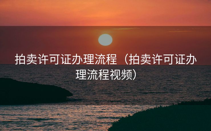 拍卖许可证办理流程（拍卖许可证办理流程视频）