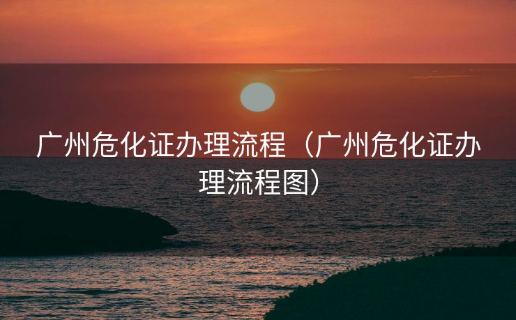 广州危化证办理流程（广州危化证办理流程图）