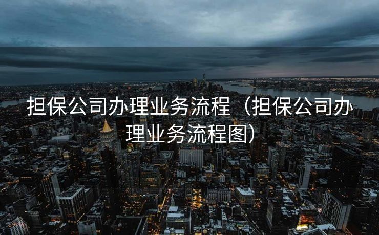 担保公司办理业务流程（担保公司办理业务流程图）