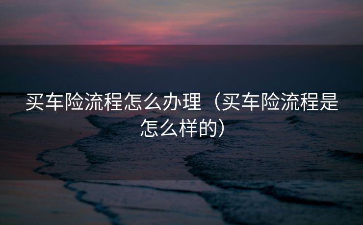 买车险流程怎么办理（买车险流程是怎么样的）