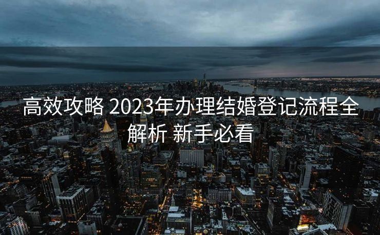 高效攻略 2023年办理结婚登记流程全解析 新手必看 高效攻略 2023年办理结婚登记流程全解析 新手必看