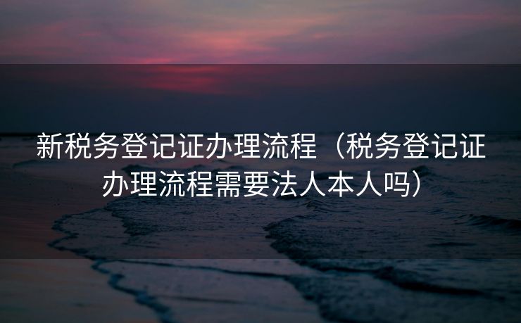 新税务登记证办理流程（税务登记证办理流程需要法人本人吗）