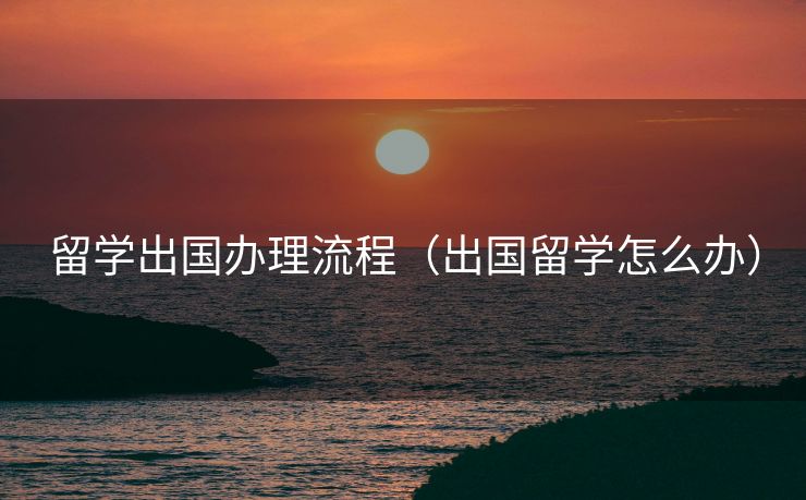 留学出国办理流程（出国留学怎么办）