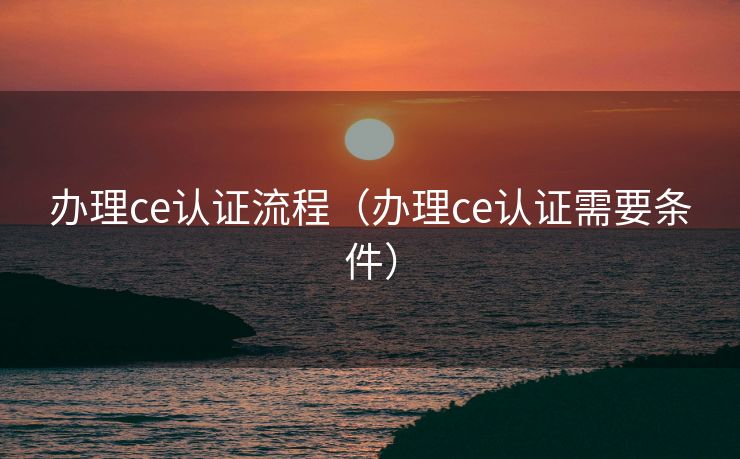 办理ce认证流程（办理ce认证需要条件）