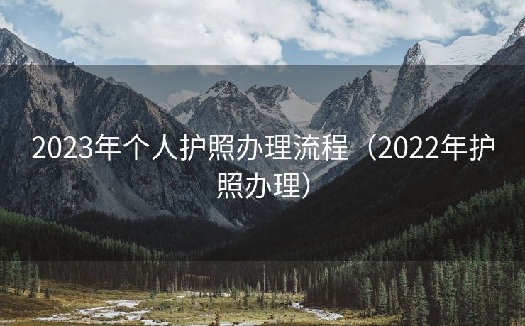 2023年个人护照办理流程（2022年护照办理）