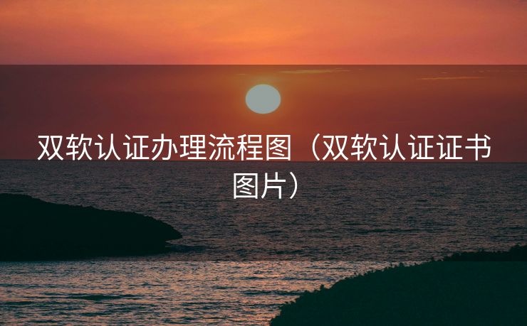 双软认证办理流程图（双软认证证书图片）