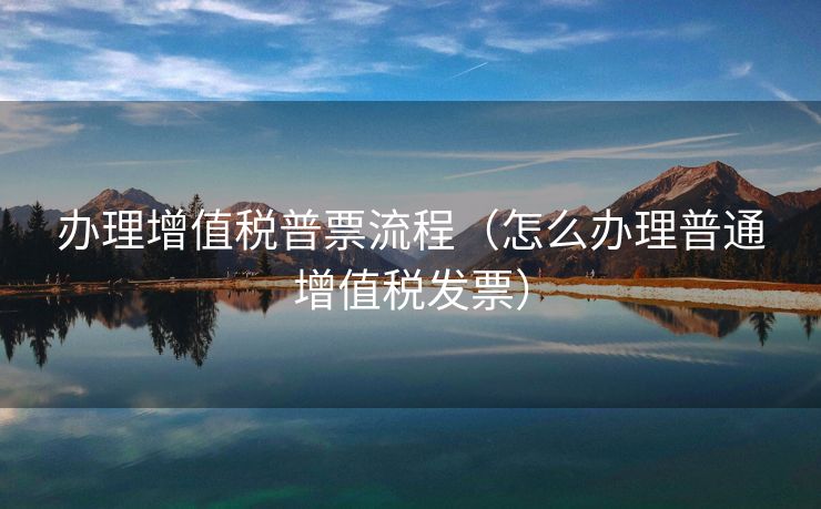 办理增值税普票流程（怎么办理普通增值税发票）