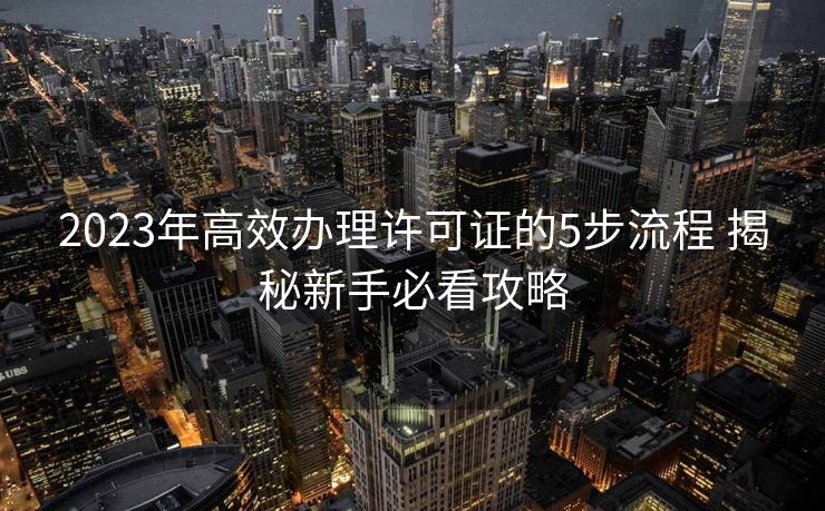 2023年高效办理许可证的5步流程 揭秘新手必看攻略
