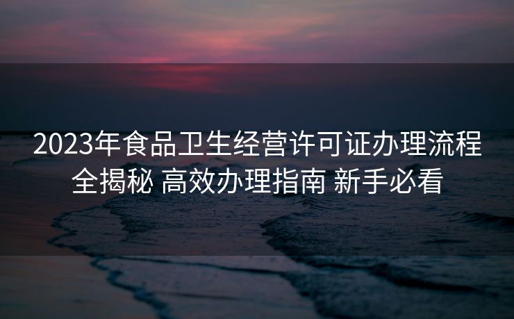 2023年食品卫生经营许可证办理流程全揭秘 高效办理指南 新手必看