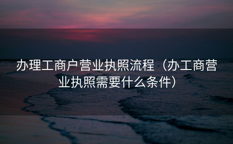 办理工商户营业执照流程（办工商营业执照需要什么条件）
