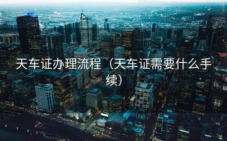 天车证办理流程（天车证需要什么手续）