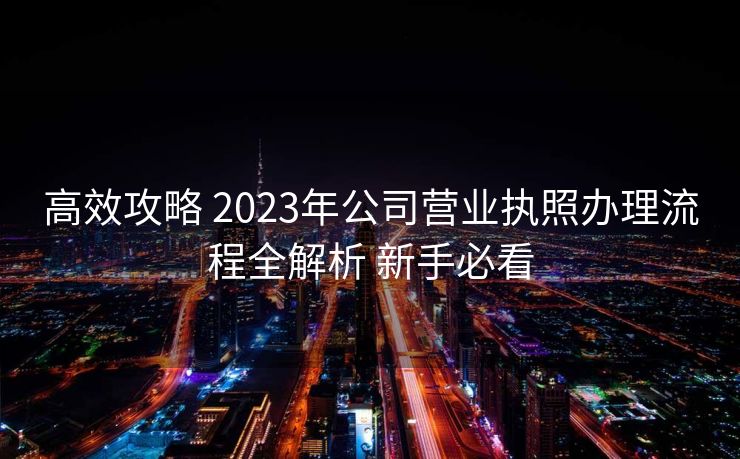 高效攻略 2023年公司营业执照办理流程全解析 新手必看 高效攻略 2023年公司营业执照办理流程全解析 新手必看