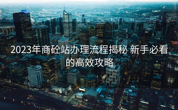 2023年商砼站办理流程揭秘 新手必看的高效攻略