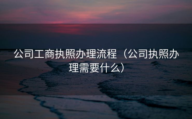 公司工商执照办理流程（公司执照办理需要什么）