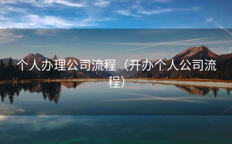 个人办理公司流程（开办个人公司流程）