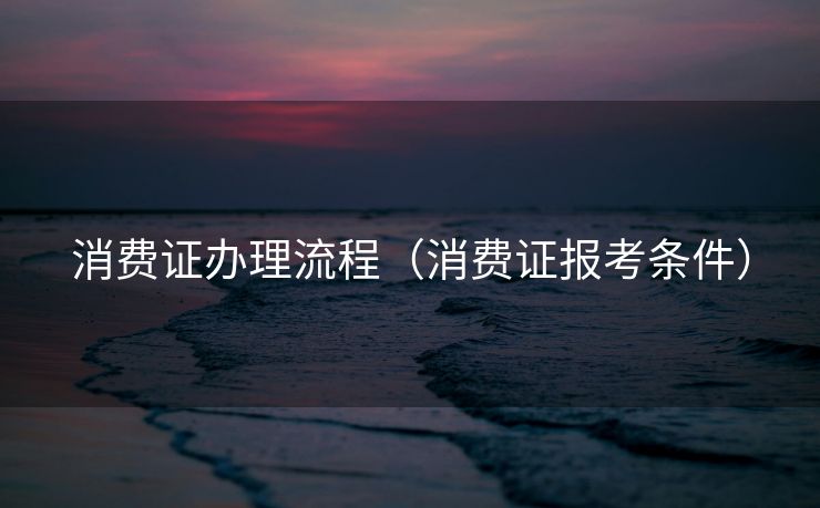 消费证办理流程（消费证报考条件）