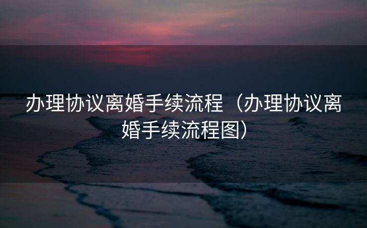 办理协议离婚手续流程（办理协议离婚手续流程图）