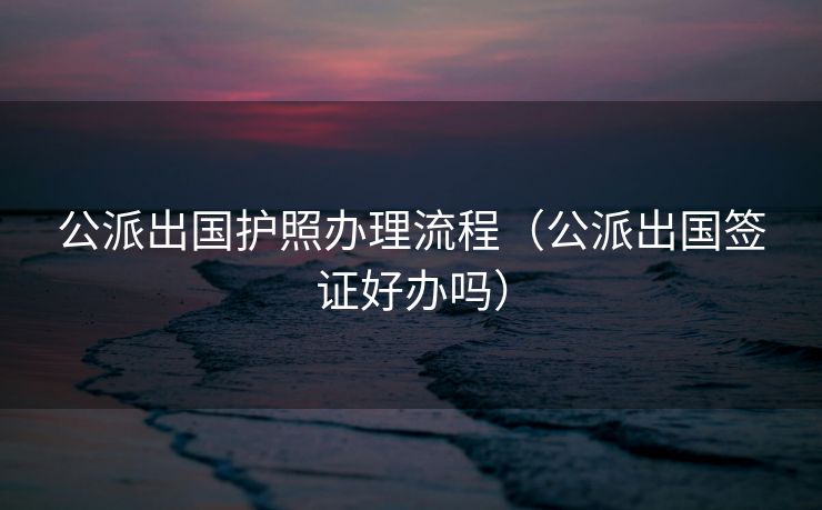 公派出国护照办理流程（公派出国签证好办吗）