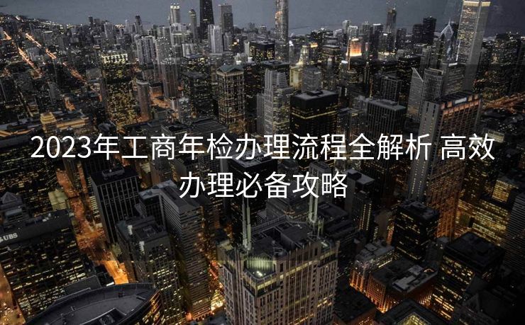 2023年工商年检办理流程全解析 高效办理必备攻略