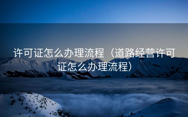 许可证怎么办理流程(道路经营许可证怎么办理流程) 许可证怎么办理流程(道路经营许可证怎么办理流程)