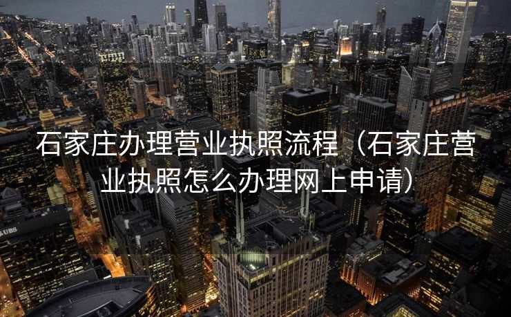 石家庄办理营业执照流程（石家庄营业执照怎么办理网上申请）